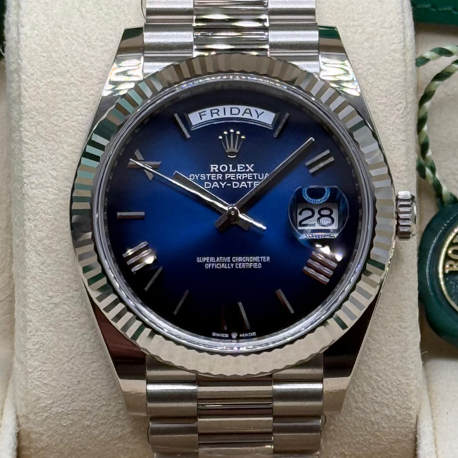 Rolex Day-Date 40 White Gold / Blue Ombré 228239-0076