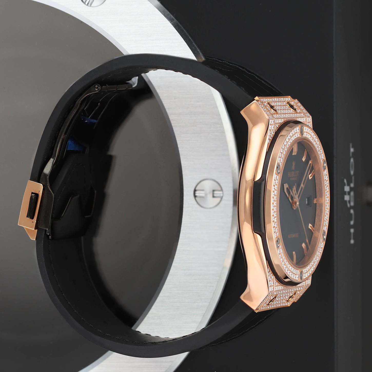 Hublot Classic Fusion Rose Gold & Diamond-Set / Black