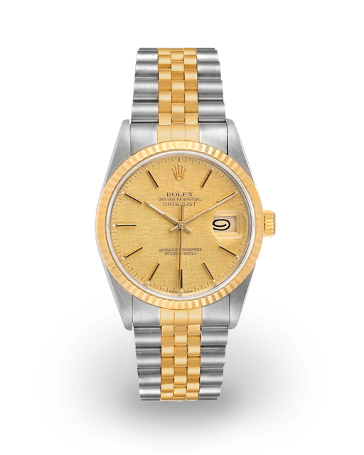 Rolex Datejust 36 Two-Tone Fluted Champagne Linen Jubilee