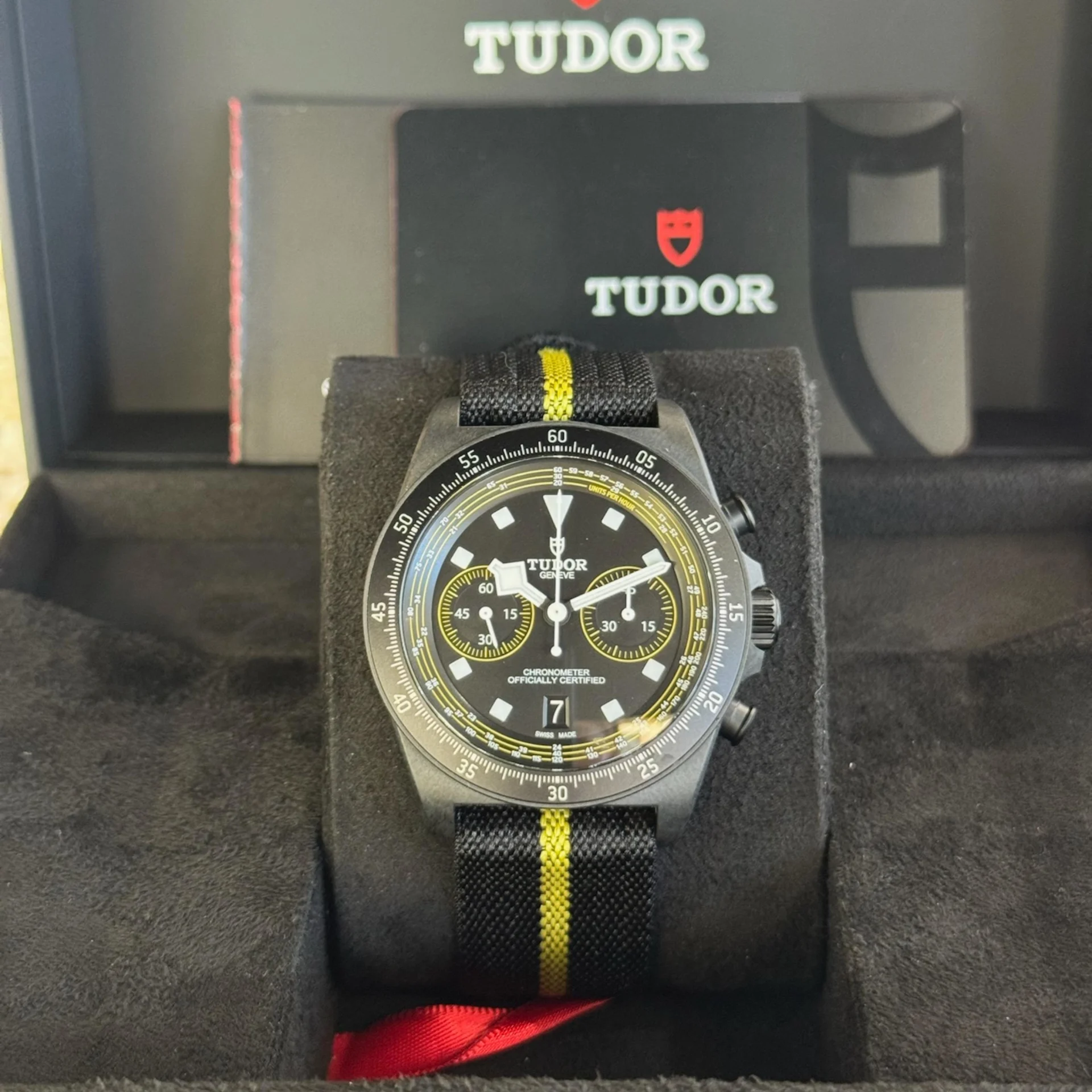 2025 Tudor Pelagos FXD Chrono "Yellow" Tour de France 42 Matte Black Carbon / Black / Strap - Limited to 300 Pieces M25827KNJN-0001