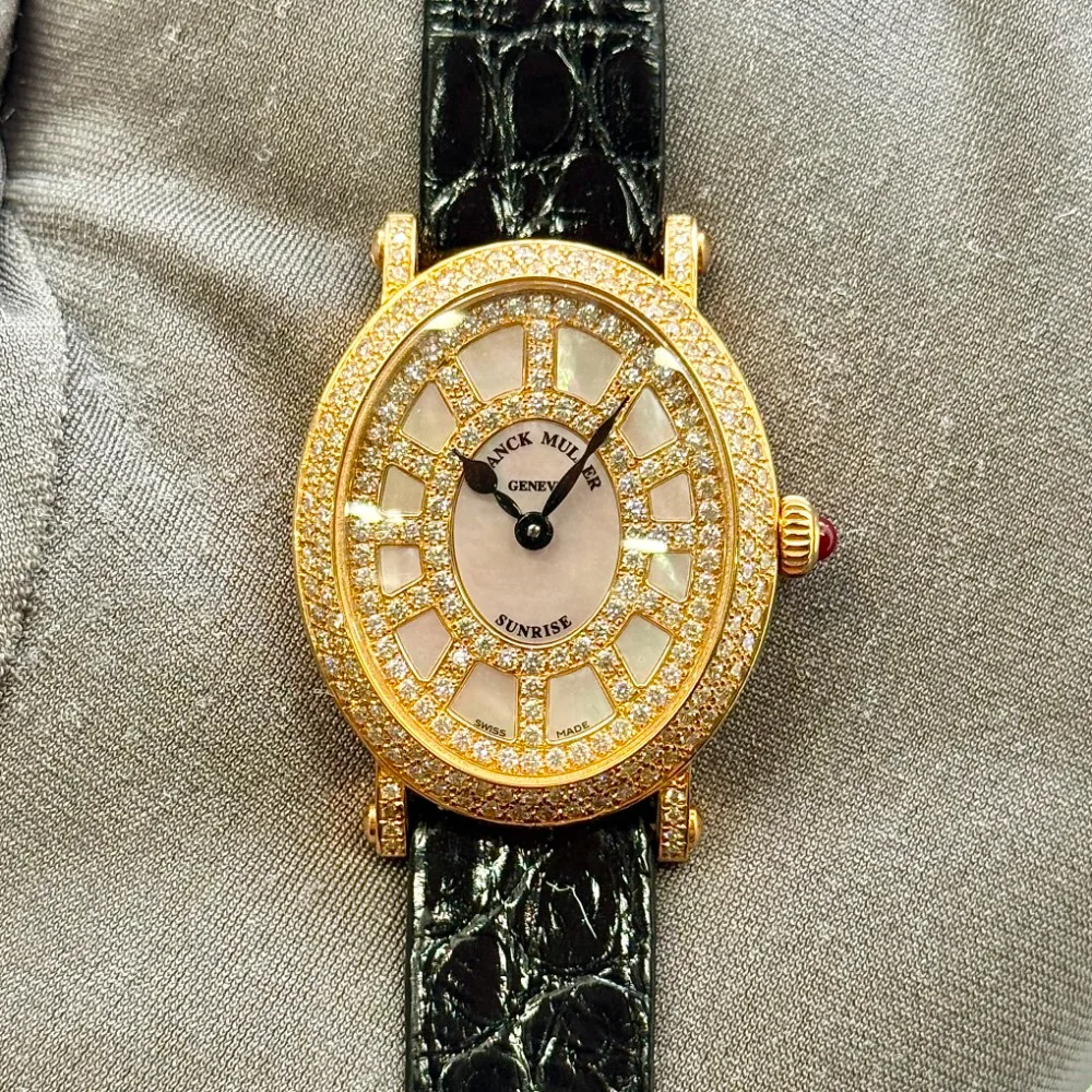 Franck Muller Infinity Oval Quartz Rose Gold / Diamond-Set / MOP / Diamond-Set / Strap 1632 B QZ SNR D CD