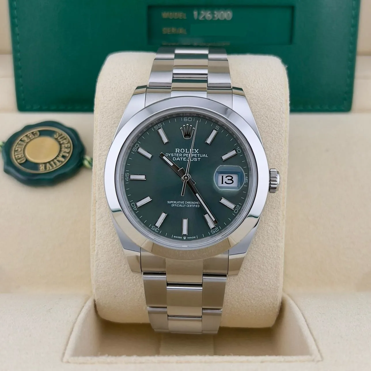 2024 Rolex Datejust 41 Smooth / Mint Green / Oyster 126300-0019 Listing Image 2
