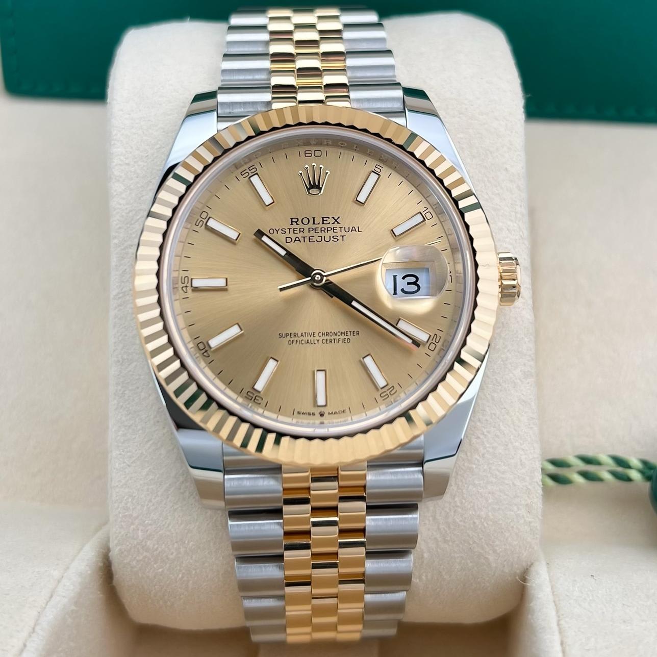 2023 Rolex Datejust 41 Two Tone Fluted Champagne Jubilee