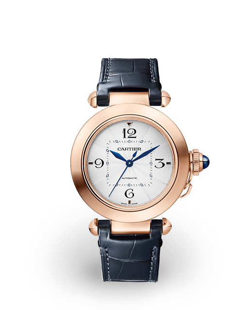 Cartier Pasha de Cartier 35 Rose Gold Silvered Arabic Strap