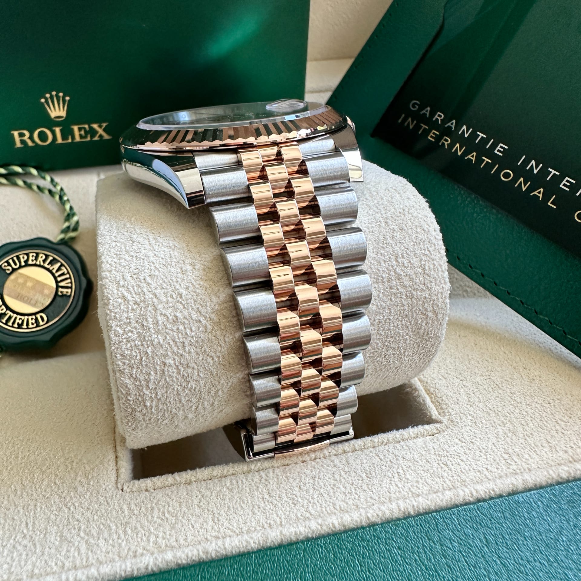 Rolex Oyster Perpetual Datejust 41 Watch, Chocolate set with diamonds,  Fluted bezel, Two-tone Jubilee bracelet 126331-0004