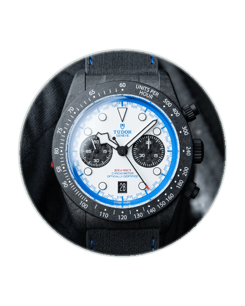 CREDONA★タイロッケンデザインカーブPT（Black） Tudor Black Bay Chrono Carbon