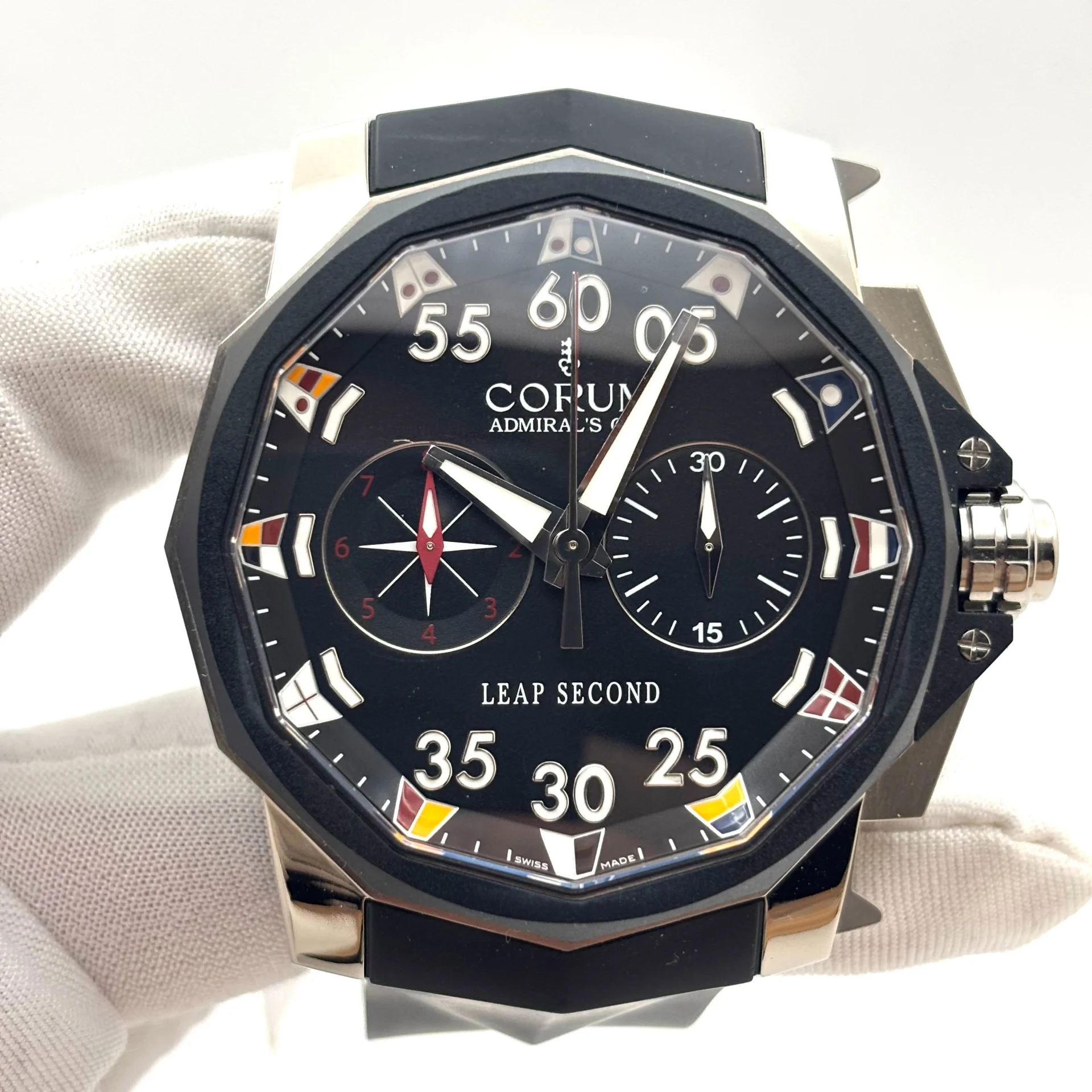 Corum Admiral's Cup Leap Second Chronograph 48 Titanium / Black / Arabic / Strap 895.931.06/0371 AN92