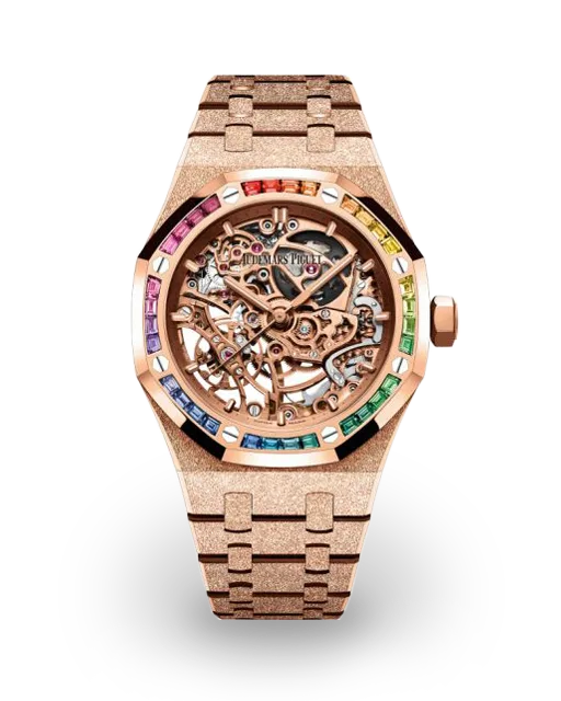 Audemars Piguet  Royal Oak Double Balance Wheel Openworked 37 / Frosted Rose Gold / Rainbow 15468OR.YG.1259OR.01 Model Image