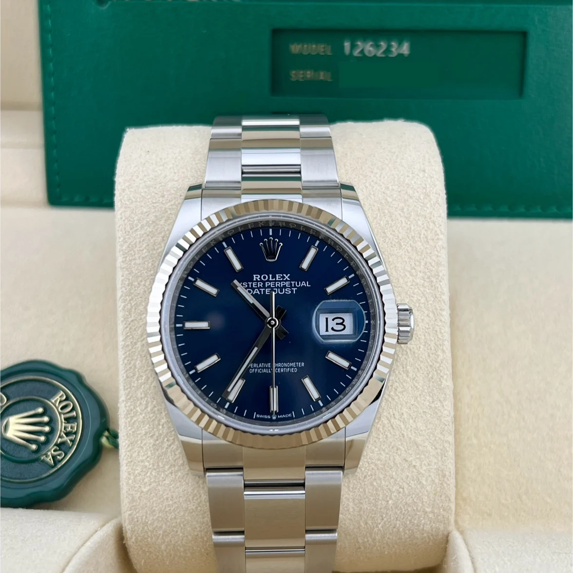 2025 Rolex Datejust 36 Fluted / Blue / Oyster 126234-0018 Listing Image