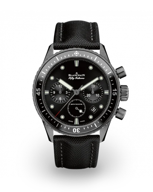 Blancpain Fifty Fathoms Bathyscaphe Flyback Chronograph Black Ceramic / Black / Black Canvas 5200-0130-B52A  Model Image