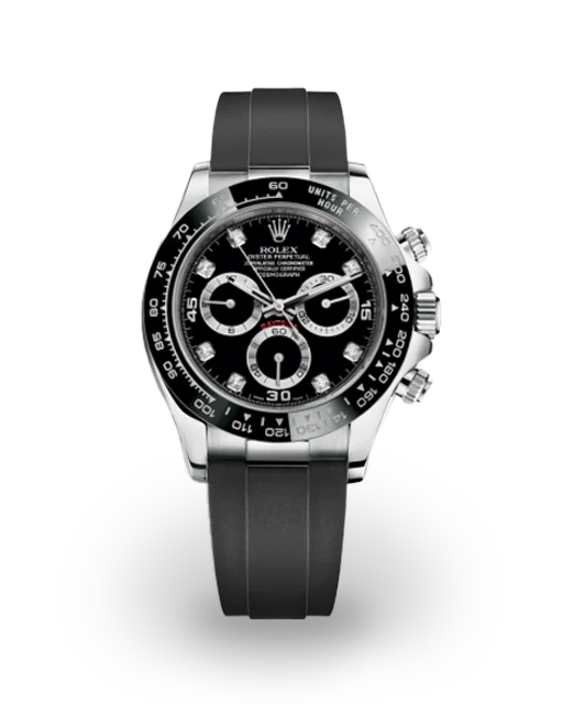 Rolex Daytona White Gold / Ceramic / Black / Diamond-Set / Oysterflex 116519LN-0022  Model Image