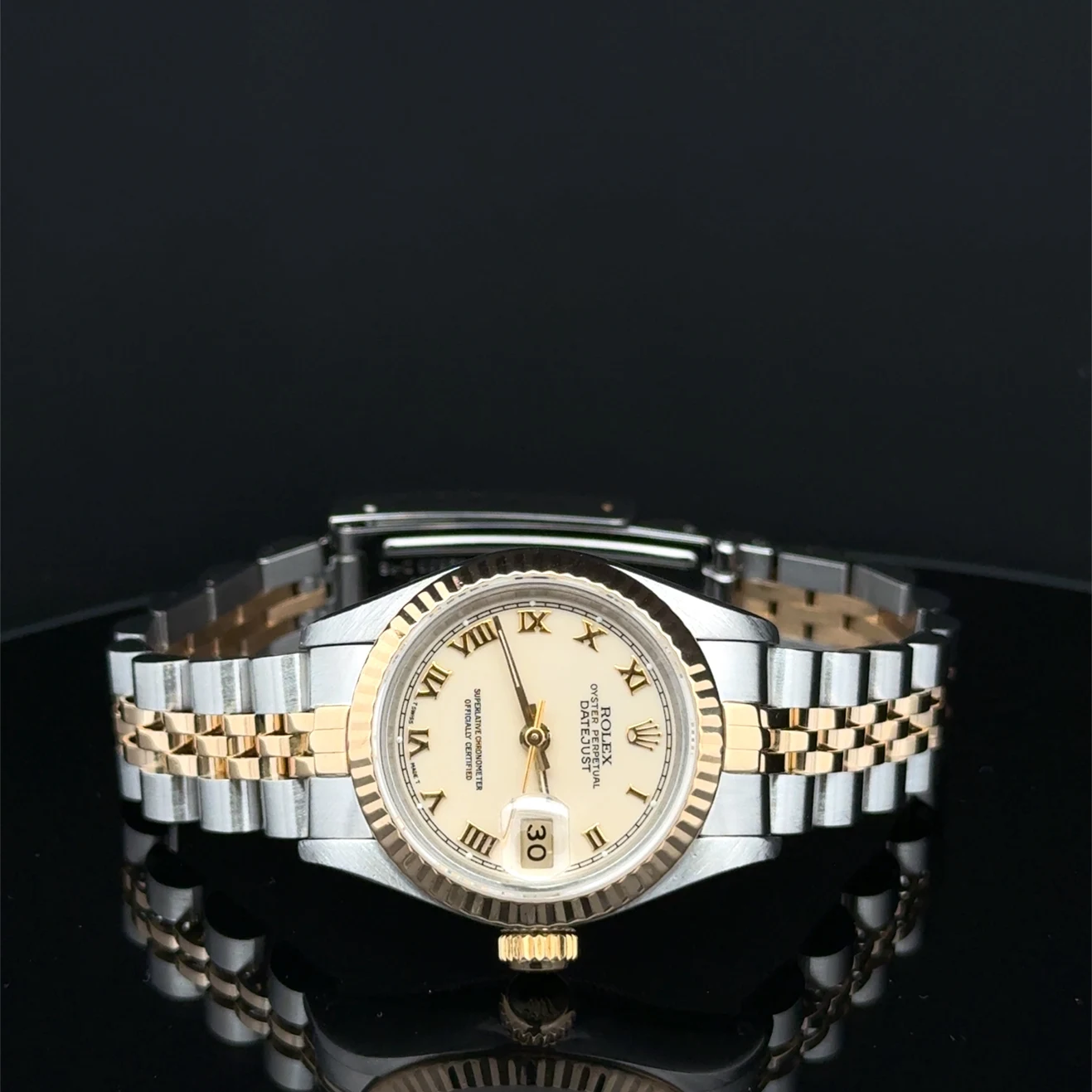 1990 Rolex Datejust 26 Two-Tone / Fluted / Ivory / Roman / Jubilee 69173