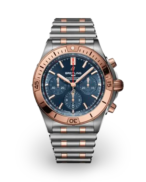 Breitling Chronomat B01 42 Stainless Steel / Red Gold / Blue / Rouleaux UB0134101C1U1  Model Image