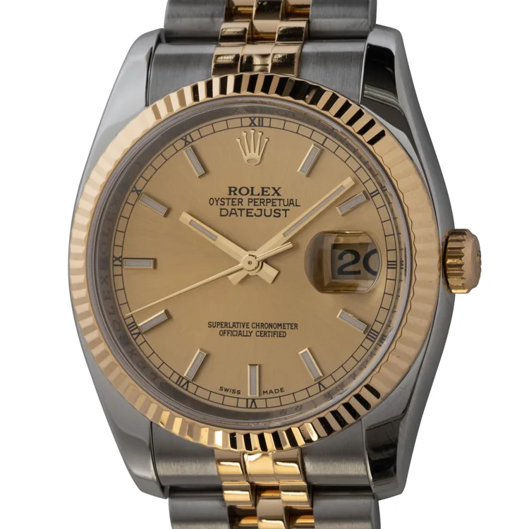 2006 Rolex Datejust 36 Two-Tone / Fluted / Champagne / Jubilee 116233-0151 Listing Image 1