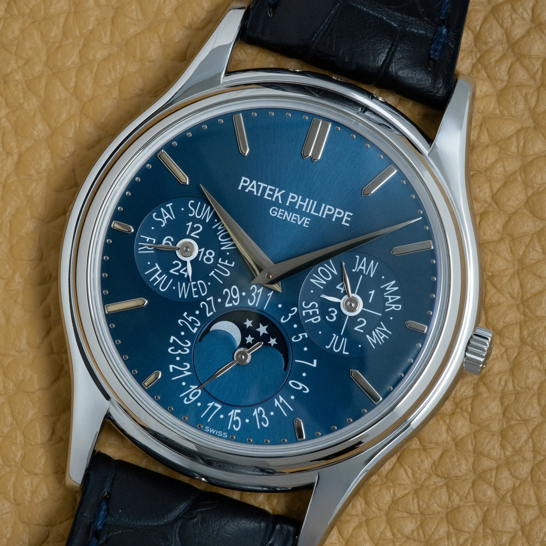 2012 Patek Philippe Perpetual Calendar Platinum / Blue 5140P-001