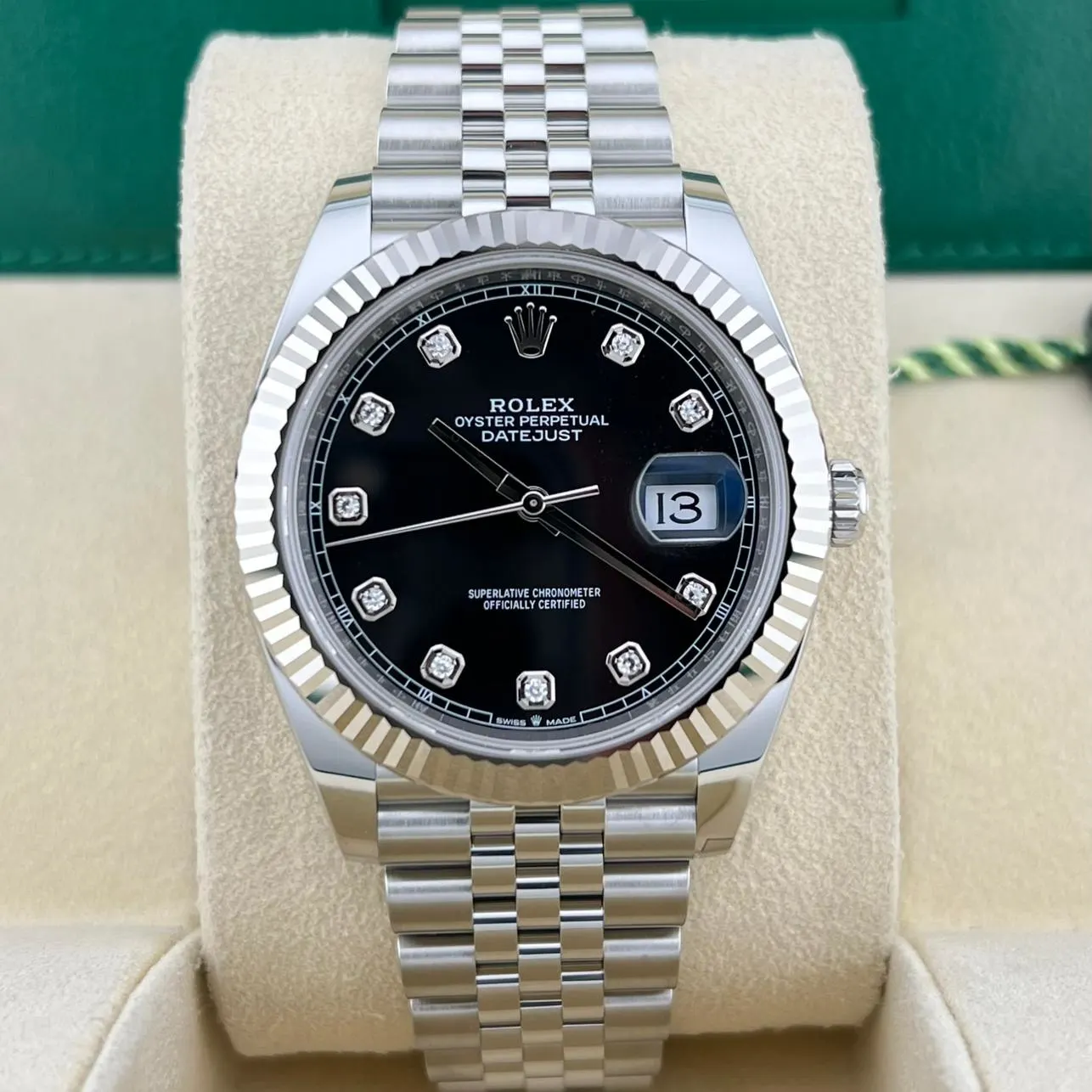 Datejust 41 black discount diamond