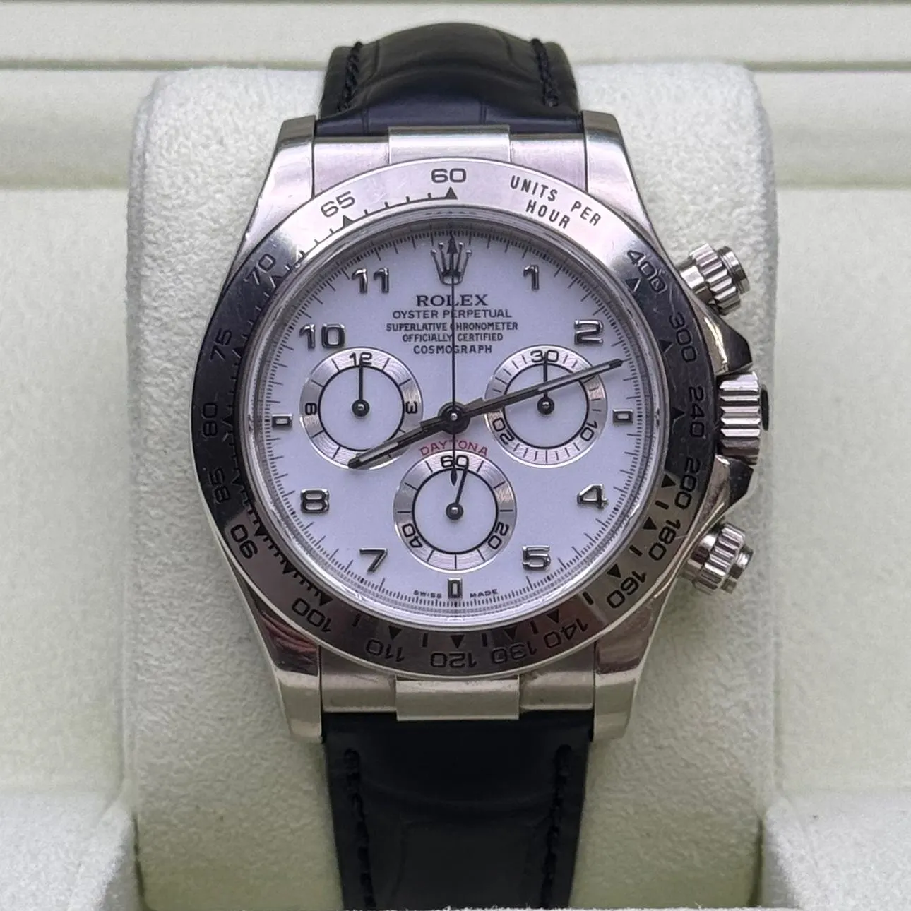 2003 Rolex Daytona Cosmograph White Gold / White / Arabic / Strap  116519 