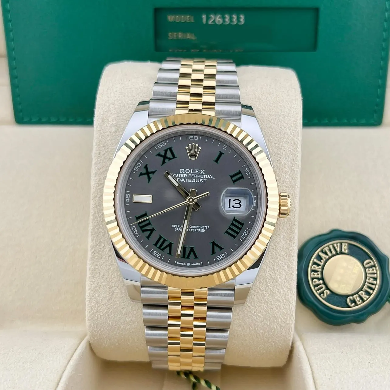 2023 Rolex Datejust 41 Two-Tone "Wimbledon" / Fluted / Jubilee 126333-0020 Listing Image 1