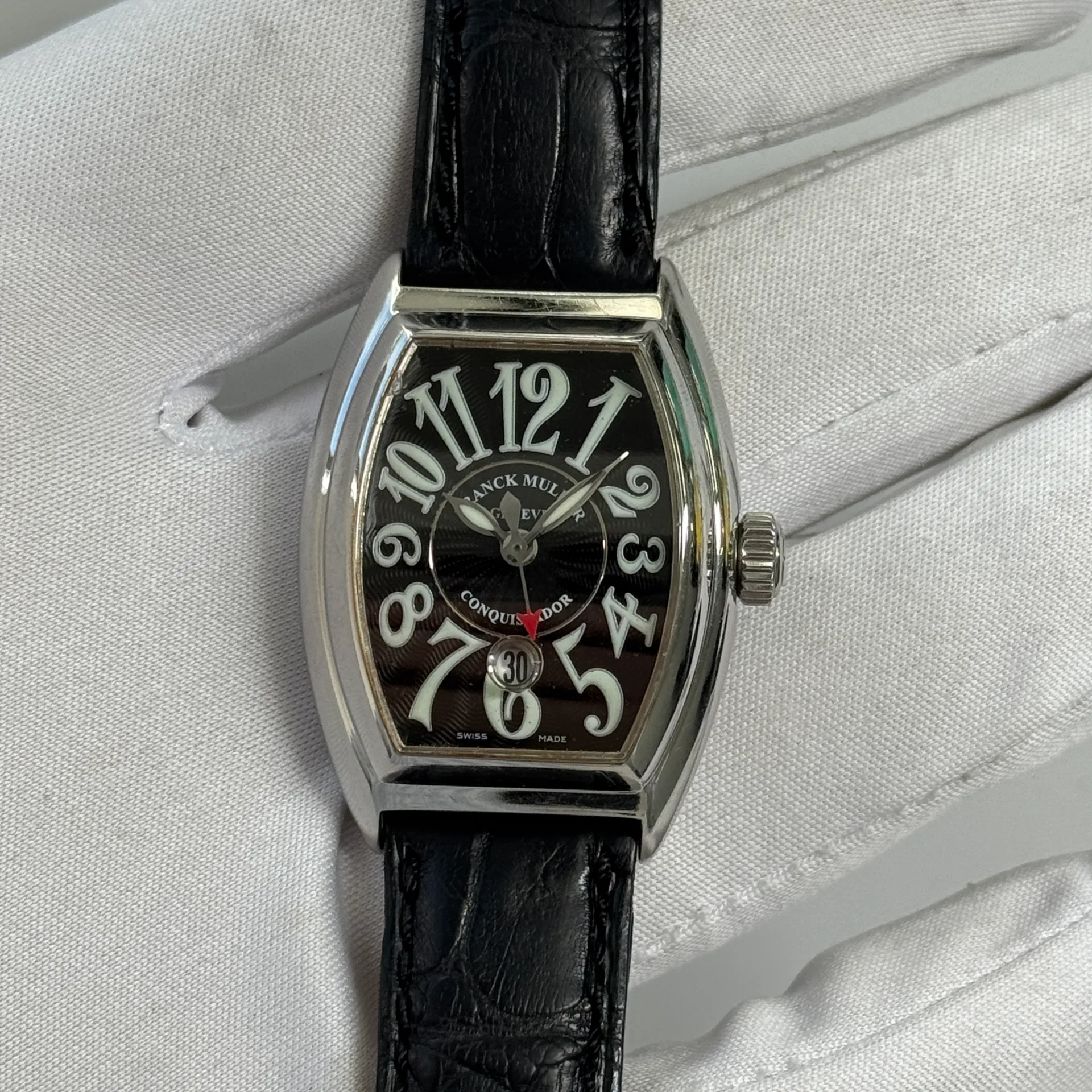 Franck Muller Conquistador Steel / Black / Arabic / Strap 8005 L SC Conquistador