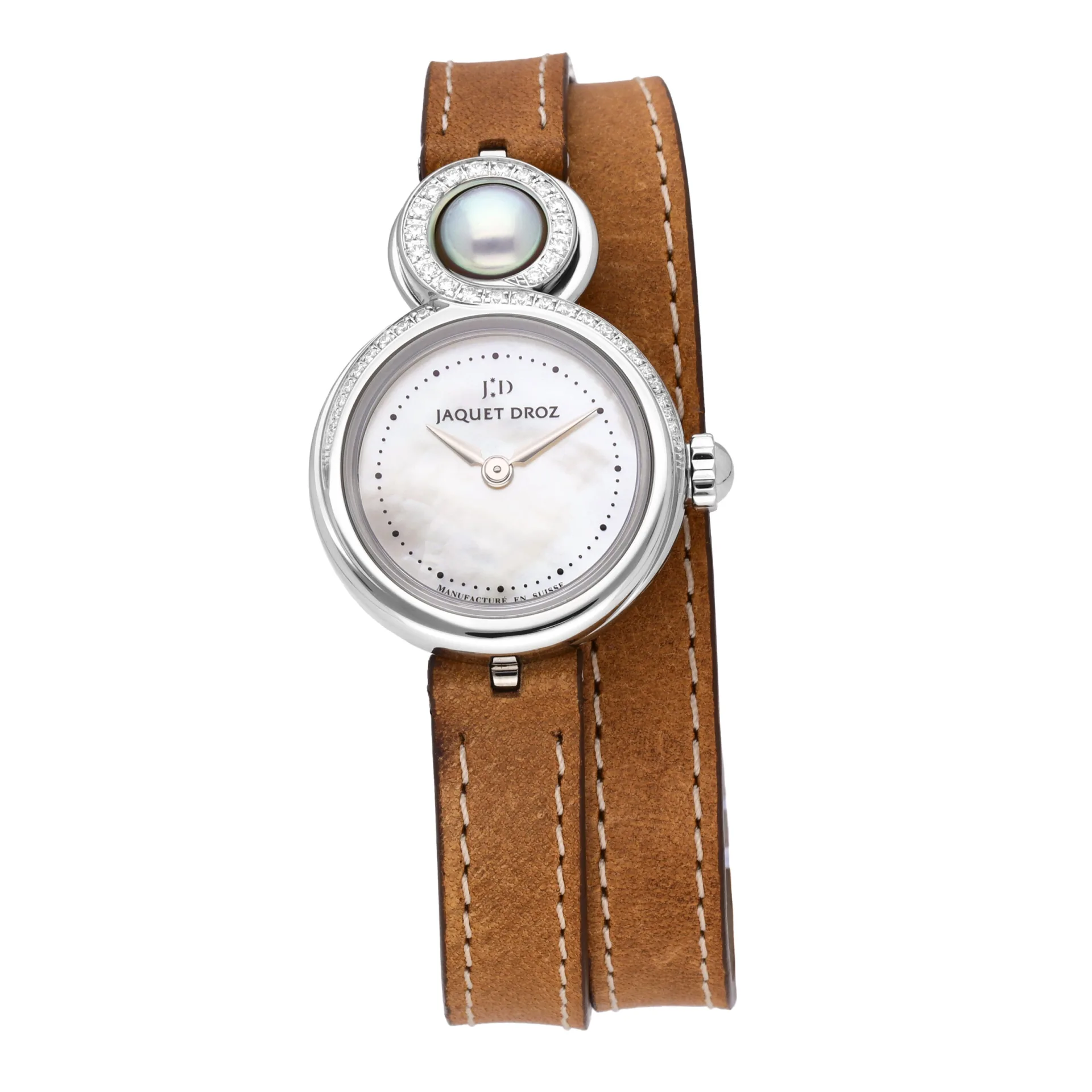 Jaquet Droz Lady 8 Petite 25 Steel / Diamond-Set / MOP / Strap J014600373