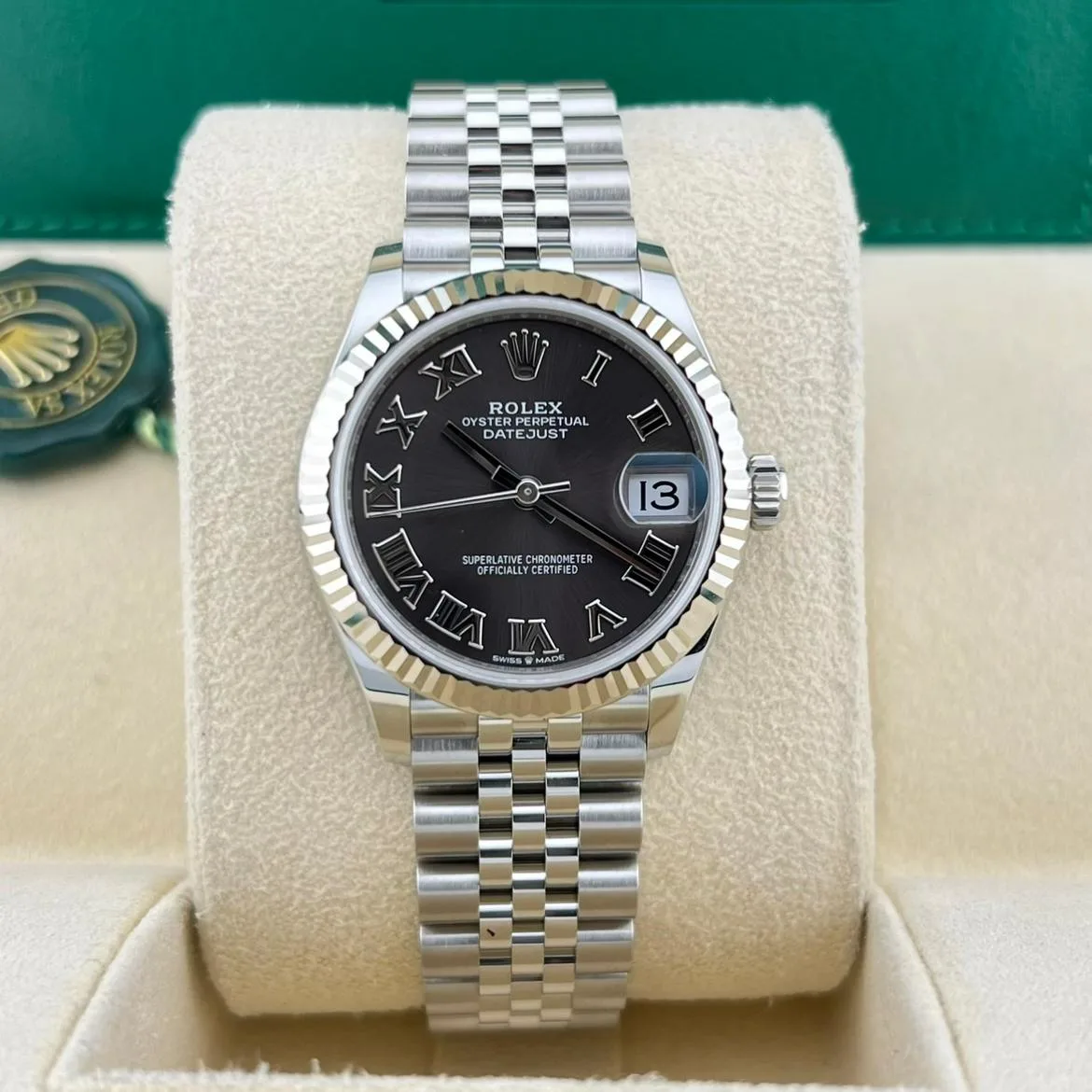 2023 Rolex Datejust 31 Fluted / Dark Gray / Roman / Jubilee 278274-0022 Listing Image 1