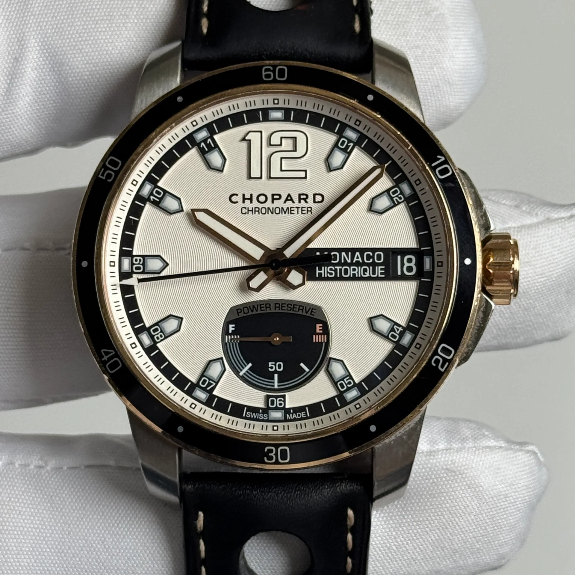 Chopard Grand Prix de Monaco Historique Power Control Rose Gold Bezel 168569-9001