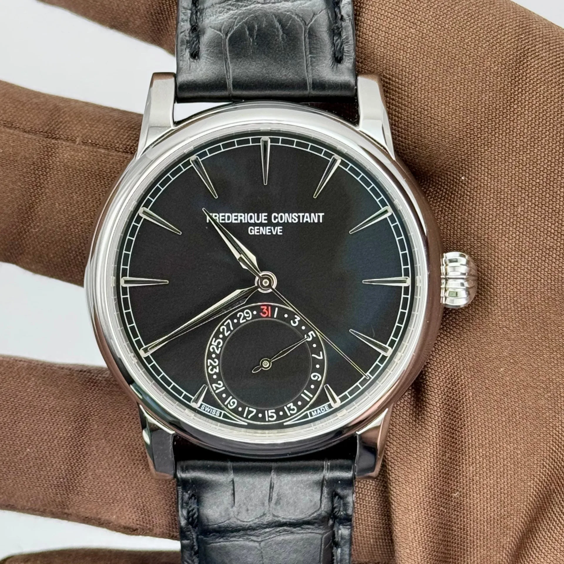 2024 Frederique Constant Classic Date 40 Steel / Black Sunray / Strap FC-706B3H6