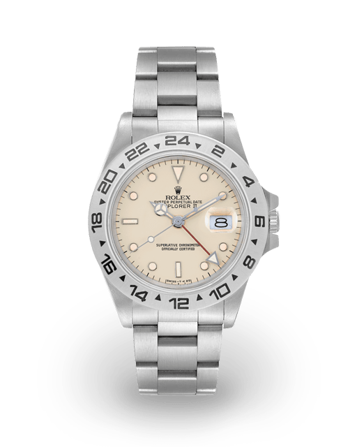 Rolex Explorer II Steel Cream Oyster 16550 Watches Bezel