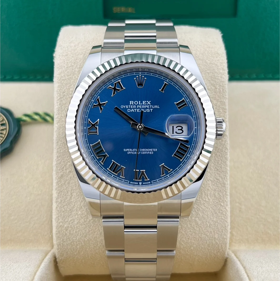 2021 Rolex Datejust 41 Fluted / Blue / Roman / Oyster 126334-0025 Listing Image