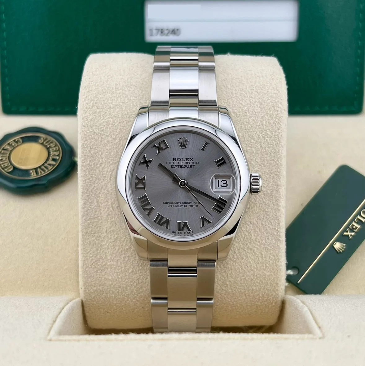 2015 Rolex Datejust 31 Steel / Smooth / SIlvered / Roman / Oyster 178240-0006 Listing Image 3