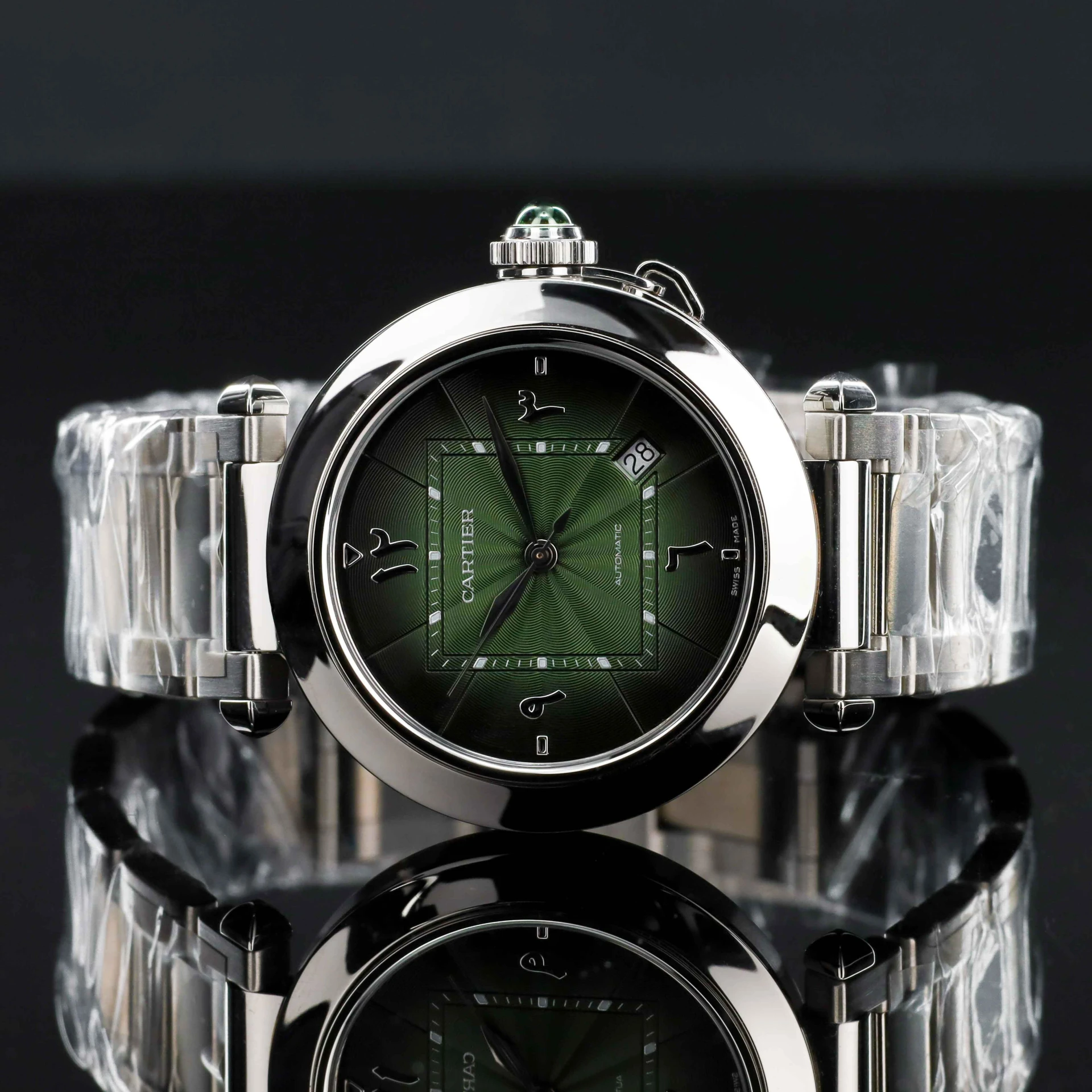 2021 Cartier Pasha de Cartier Middle East Special Edition 41 Steel / Green / Arabic / Bracelet - Limited to 200 Pieces WSPA0022