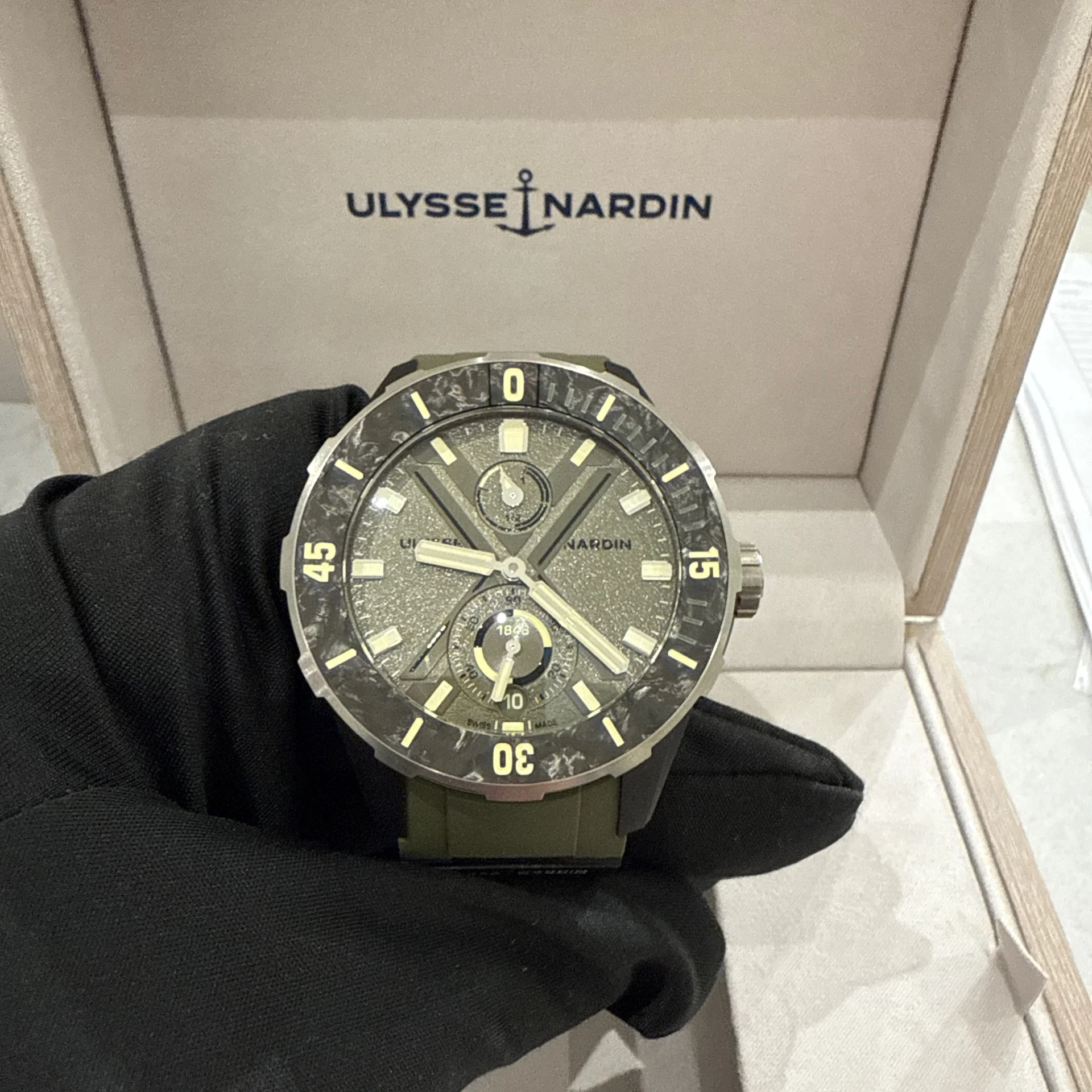 2024 Ulysse Nardin Diver NET OPS 44 Steel and Plastic / Khaki Green Sandblasted / Strap 1183-170-8A/0A