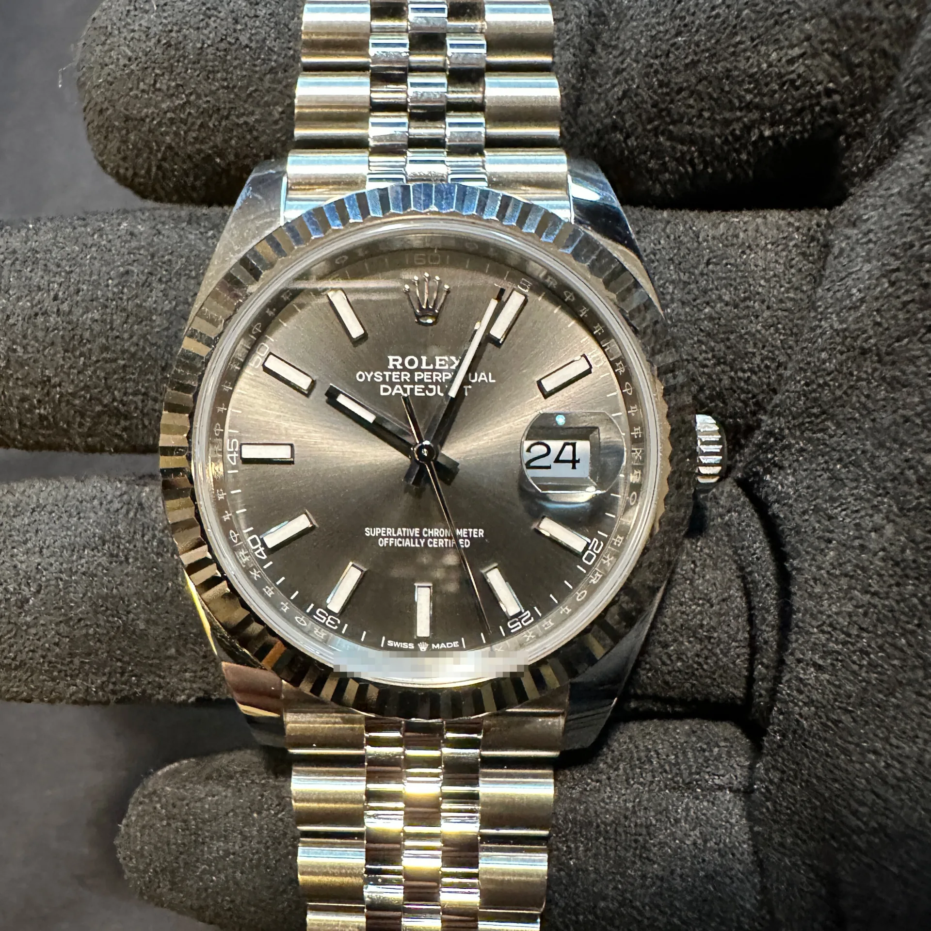 2025 Rolex Datejust 41 Steel / Fluted / Slate / Jubilee 126334-0014