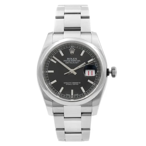 Rolex Datejust 36 Smooth / Black / Oyster 116200-0059