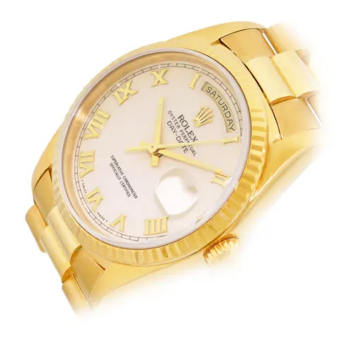 2000 Rolex Day-Date Yellow Gold / White / Roman / President 18238 Listing Image 2