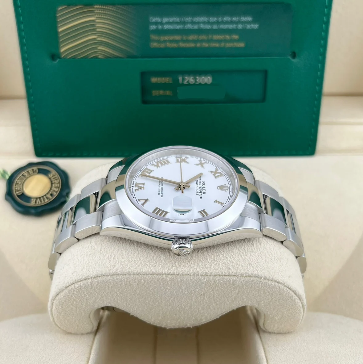 2025 Rolex Datejust 41 Smooth / White / Roman / Oyster 126300-0015 Listing Image 3