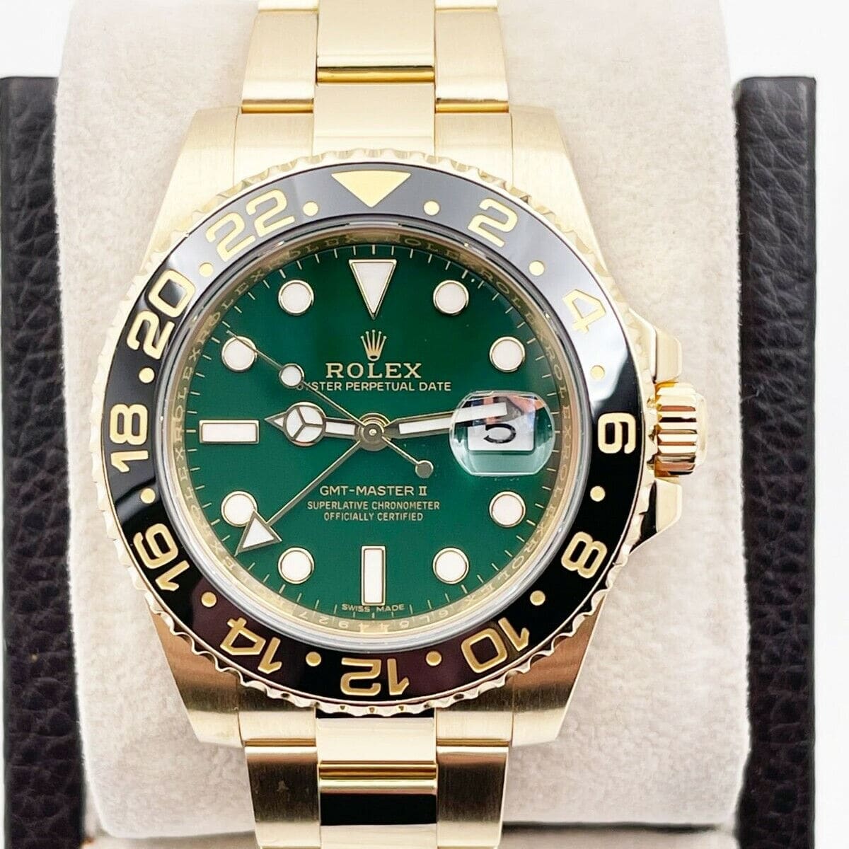 Rolex GMT-Master II Yellow Gold Green 116718LN-0002 Watches Bezel