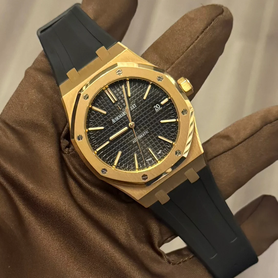 2012 Audemars Piguet Royal Oak 41 Rose Gold / Black / Alligator 15400OR.OO.D002CR.01