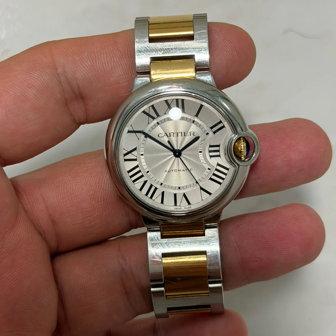 Cartier Ballon Bleu de Cartier 36 Two-Tone / Silvered / Roman / Bracelet W2BB0030