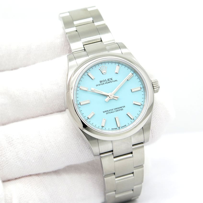 2022 Rolex Oyster Perpetual 31 Tiffany Turquoise 277200-0007 | Bezel