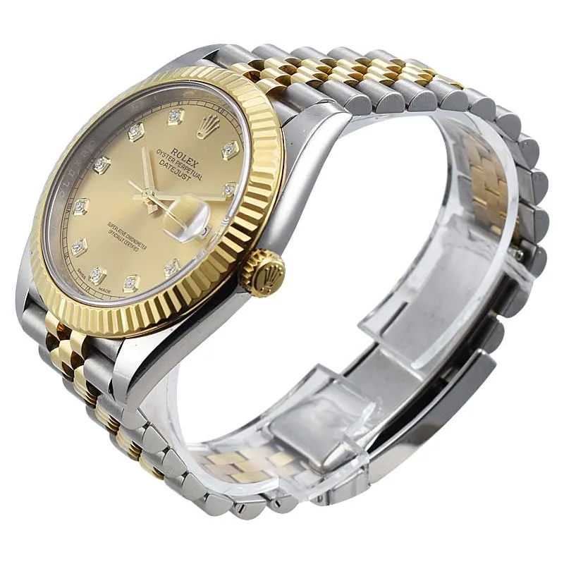 Rolex Datejust 41 Two-Tone / Fluted / Champagne / Diamond-Set / Jubilee 126333-0012 Listing Image 2