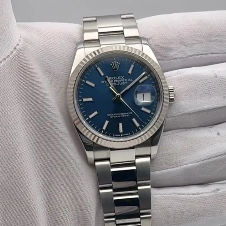 2019 Rolex Datejust 36 Fluted / Blue / Oyster 126234-0018