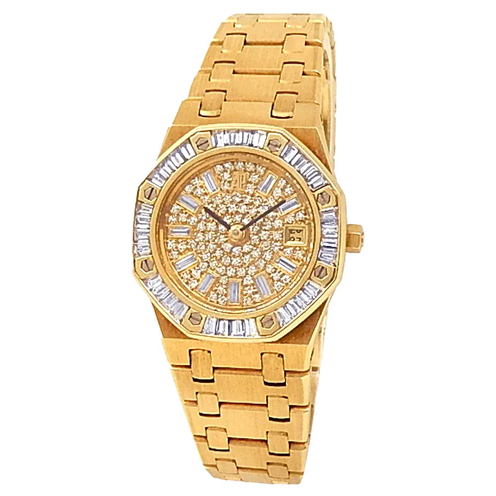 1999 Audemars Piguet Royal Oak Lady Quartz 25 Yellow Gold / Baguette Diamond-Set / Diamond-Paved / Baguette Diamond-Set / Bracelet 66464BA.Z.0722BA.01