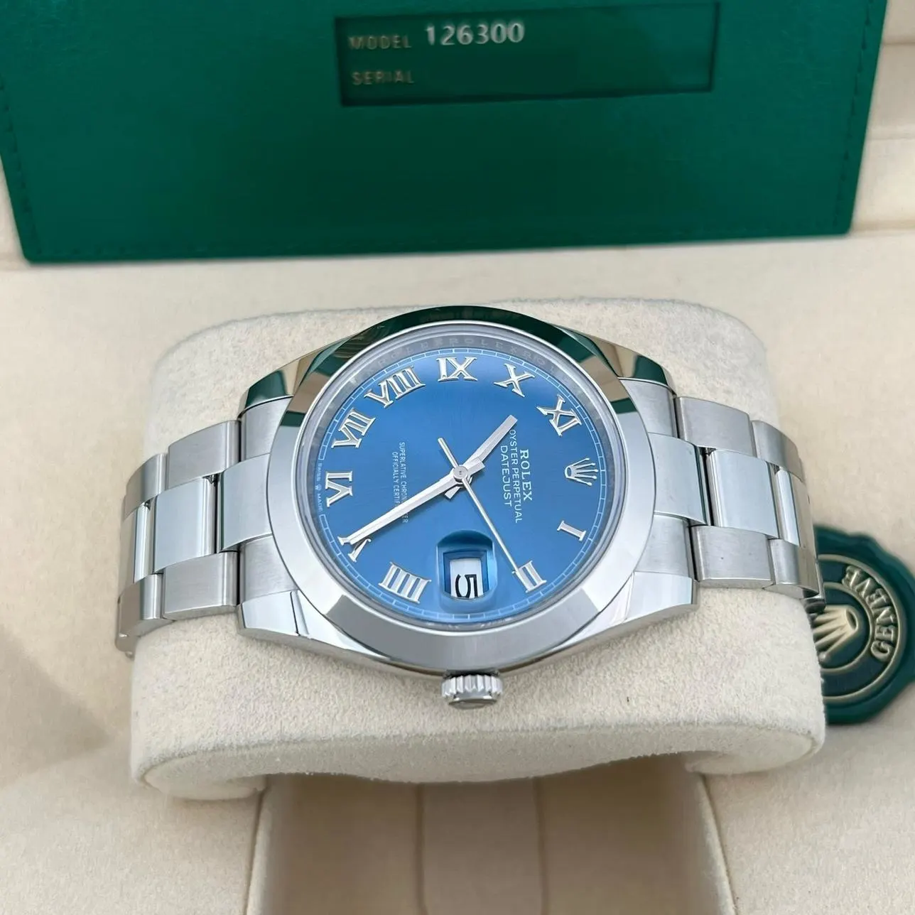 2024 Rolex Datejust 41 Smooth / Blue / Roman / Oyster 126300-0017 Listing Image 3