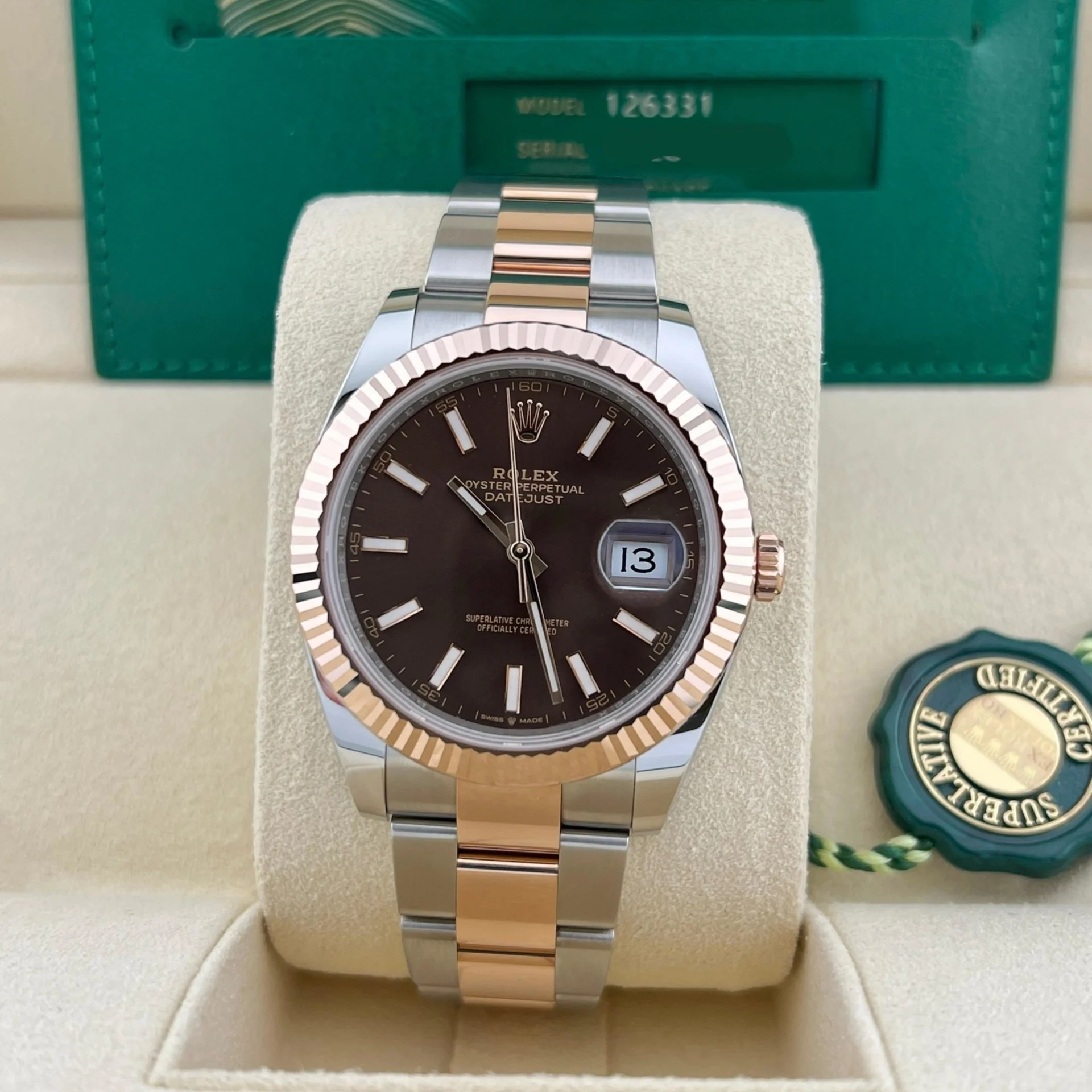 2021 Rolex Datejust 41 Two-Tone / Fluted / Chocolate / Oyster 126331-0001 Listing Image