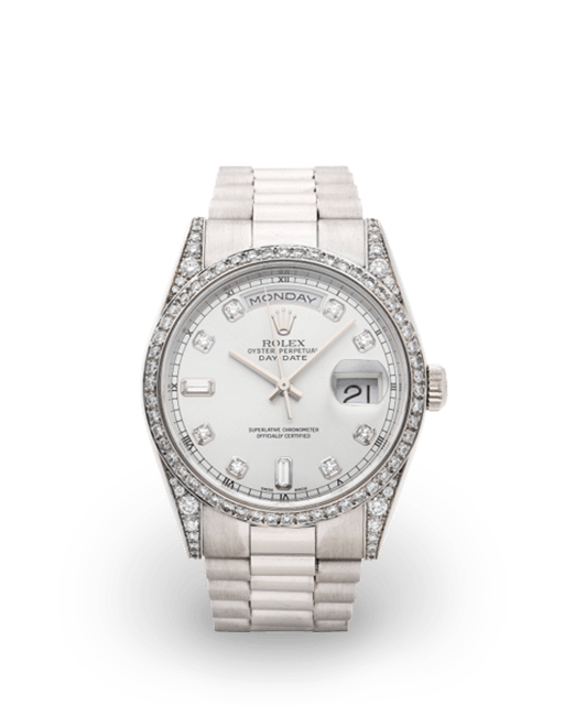 Rolex Day-Date Platinum / Diamond-Set / Glacier / Diamond