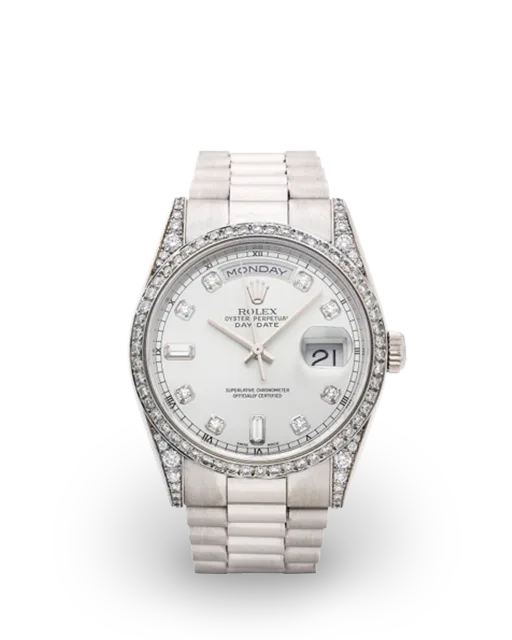 Rolex Day-Date Platinum / Diamond-Set / Glacier / Diamond-Set 118296  Model Image