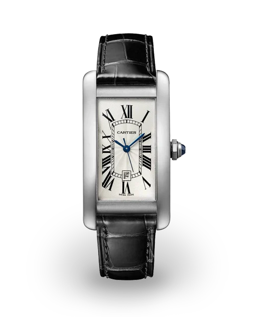 Cartier Tank Américaine Large White Gold / Silvered / Roman / Strap W2603256   Model Image