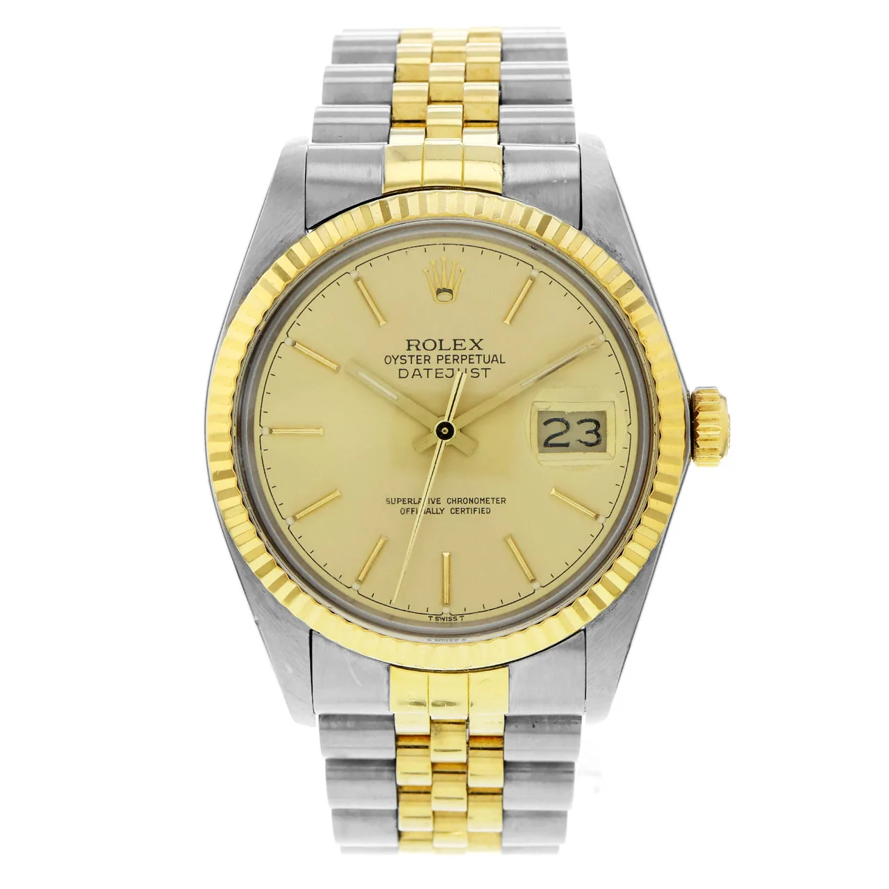 1986 Rolex Datejust Two-Tone / Fluted / Champagne / Jubilee 16013 Listing Image 1