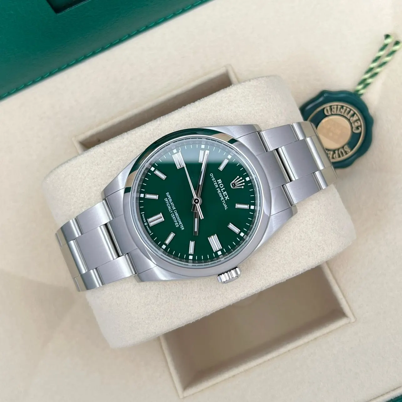 2021 Rolex Oyster Perpetual 36 Green 126000 0005 Watch Trading Co. Powered By Bezel